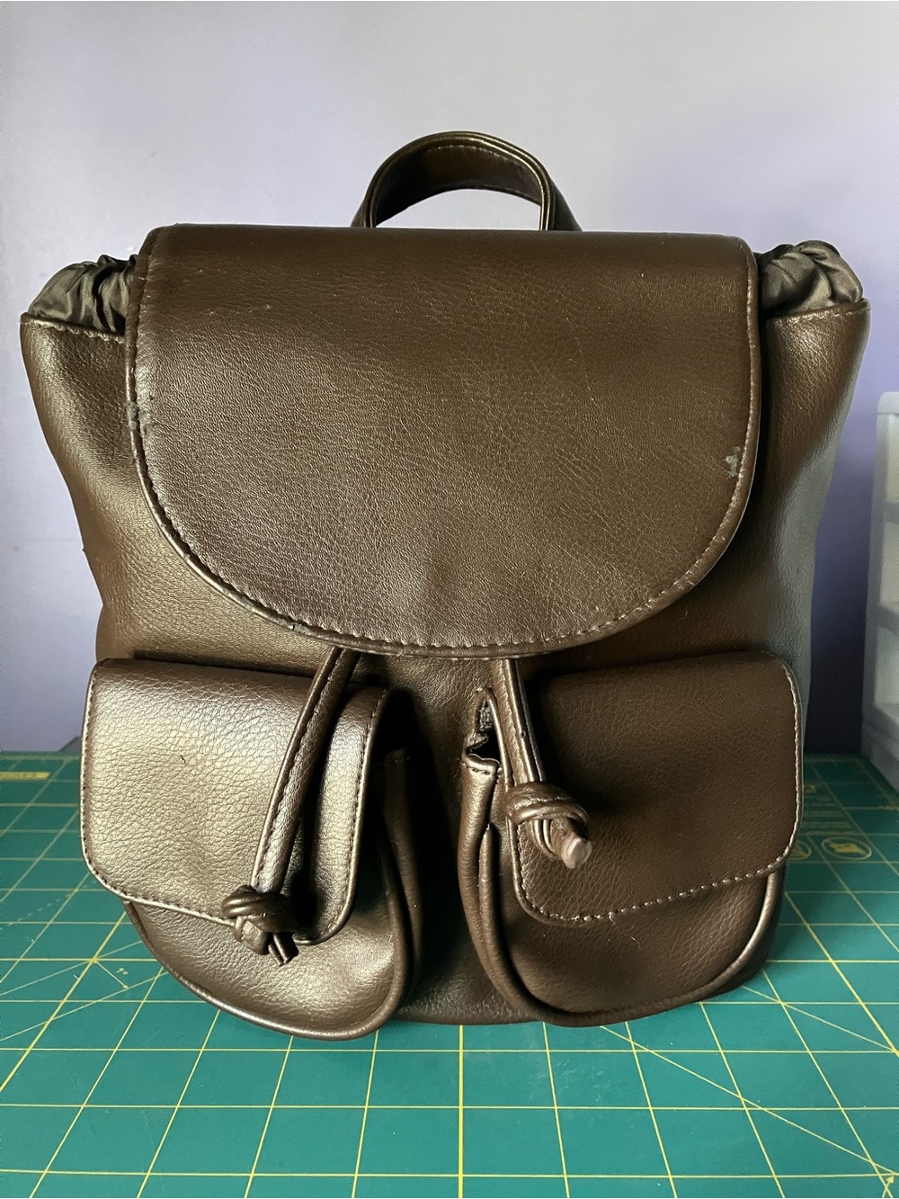 Wild Fable brown faux leather mini backpack
